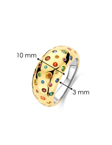 Anillo para mujer Chapado Circonitas Multicolor