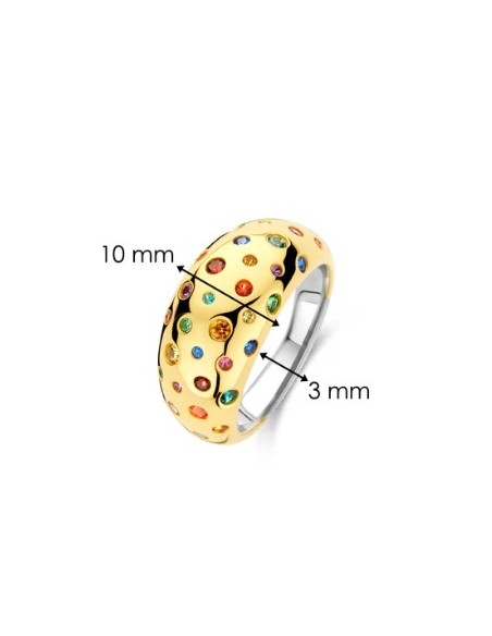 Anillo para mujer Chapado Circonitas Multicolor