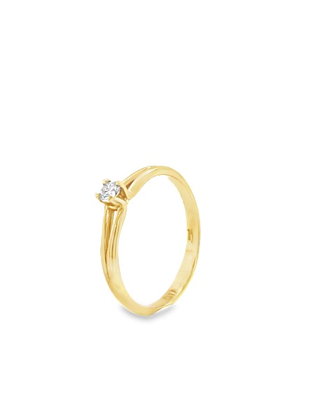 0,10ct- Anillo de Oro 18K con Brillante