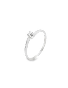0,05ct- Anillo Oro blanco 18K con Brillante