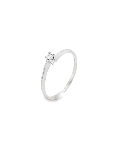 0,05ct- Anillo Oro blanco 18K con Brillante