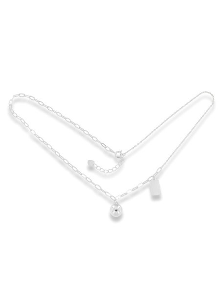 GARGANTILLA BOLITA + PLACA PLATA DE 1ª LEY