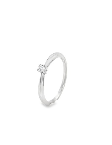 0,07ct- Anillo Oro blanco 18K con Brillante