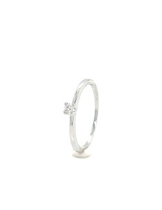 0,08ct- Anillo Oro blanco 18K con Brillante