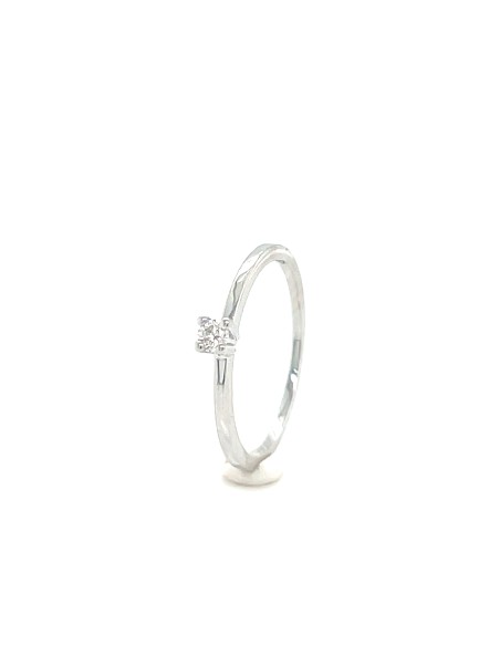 0,08ct- Anillo Oro blanco 18K con Brillante