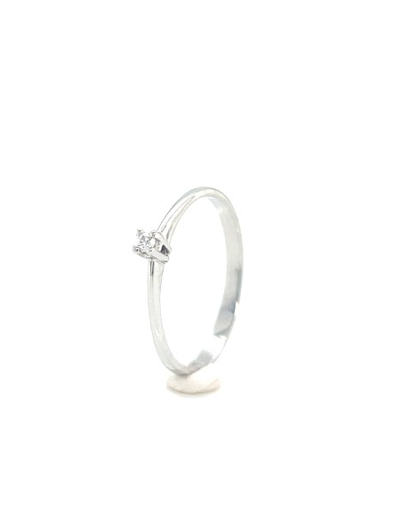 0,03ct- Anillo Oro blanco 18K con Brillante
