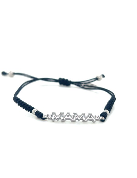 PULSERA MACRAME MAMA PLATA CIRCONITAS