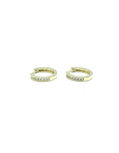 PENDIENTES PLATA ARO CIRCONITAS BAÑO ORO