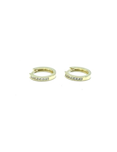 PENDIENTES PLATA ARO CIRCONITAS BAÑO ORO