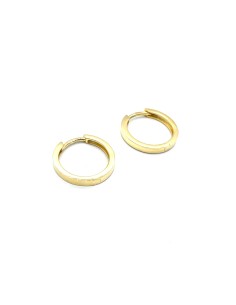 PENDIENTES PLATA ARO BAÑO ORO liso 14mm