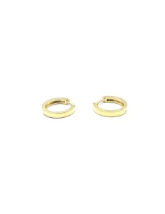 PENDIENTES PLATA ARO BAÑO ORO liso 10mm