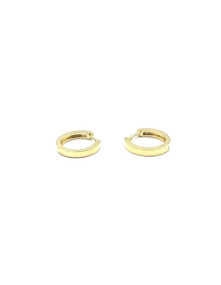 PENDIENTES PLATA ARO BAÑO ORO liso 10mm