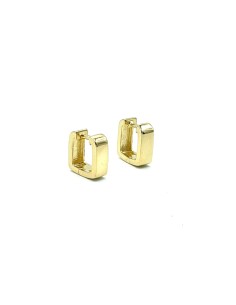 Pendientes Cuadrados de Plata Chapada en Oro