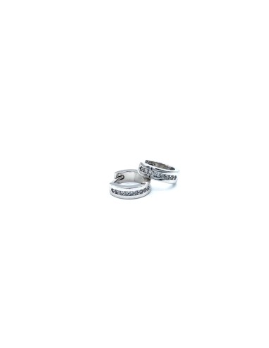 Pendientes aro plata circonitas 
