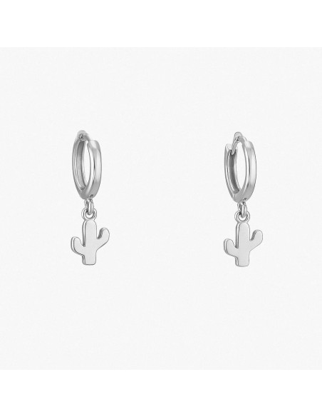 Pendientes de Plata con Cactus Colgante