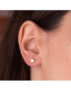 18K PENDIENTES BEBÉ ORO FLOR LISA 4,5 X 4,5 MM 2