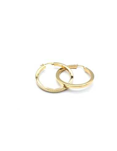 PENDIENTES PLATA CH ARO PLANO 3X3 4,5cm