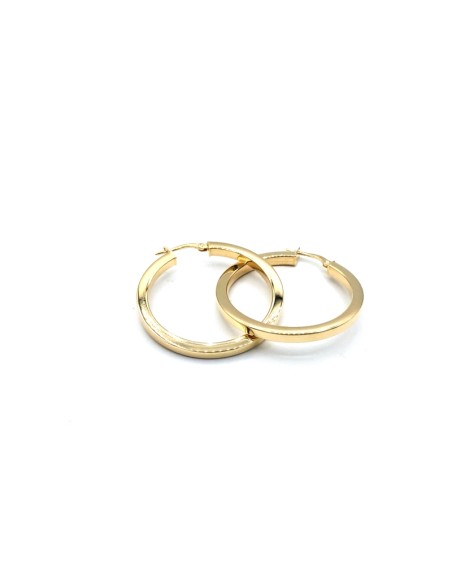 PENDIENTES PLATA CH ARO PLANO 3X3 4,5cm