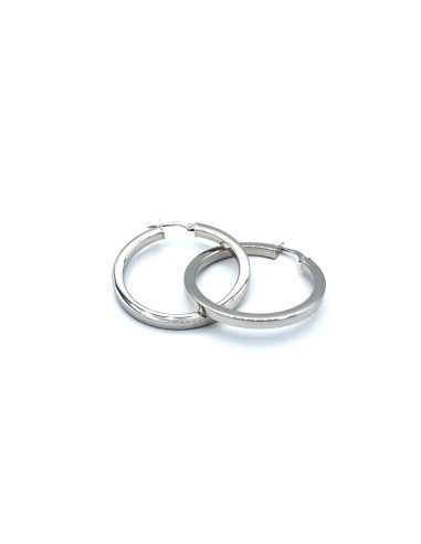 PENDIENTES PLATA  ARO PLANO 3X3 4,5cm
