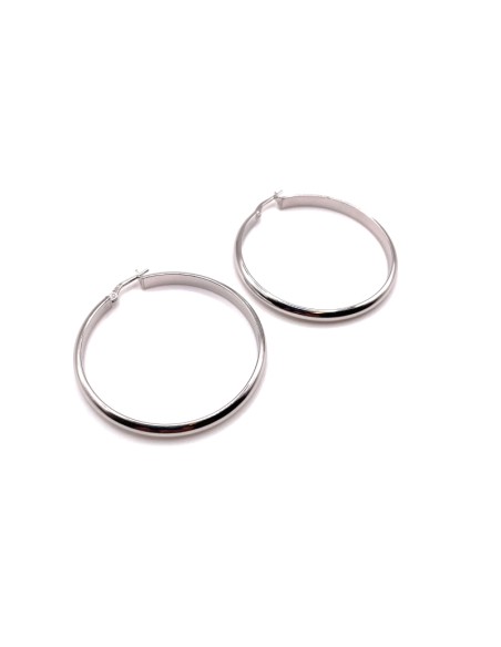 PENDIENTES PLATA  ARO media caña 4,5cm