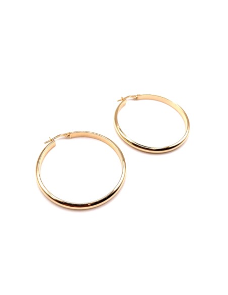 PENDIENTES PLATA CH ARO media caña 4,5cm