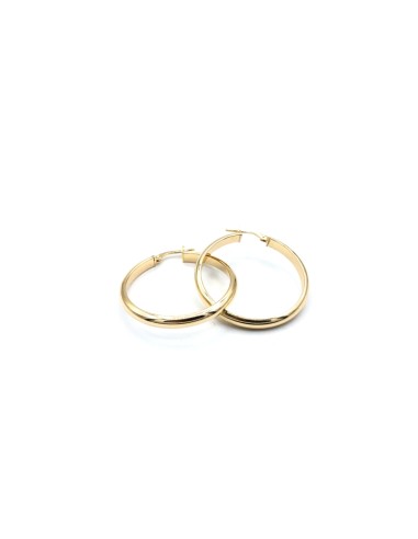 PENDIENTES PLATA CH  ARO media caña 3,5cm