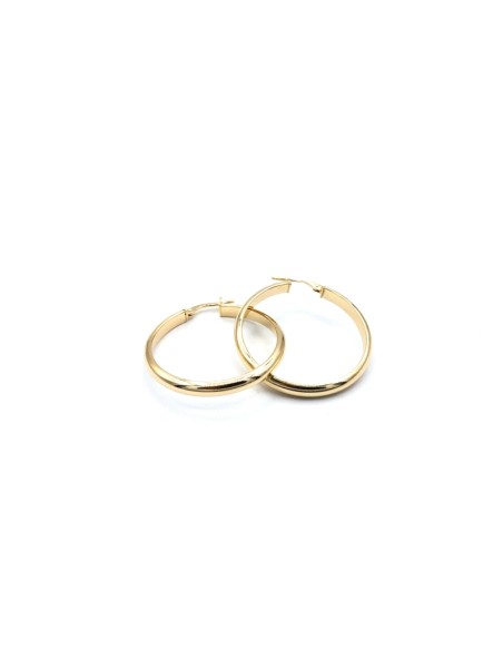 PENDIENTES PLATA CH  ARO media caña 3,5cm