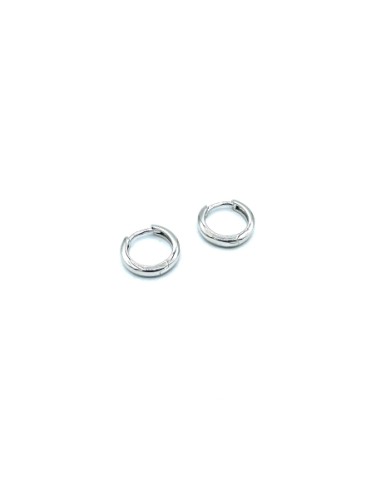 PENDIENTES PLATA ARO 1/2 CAÑA 10 MM