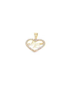 Colgante mama zn corazón oro de 18k