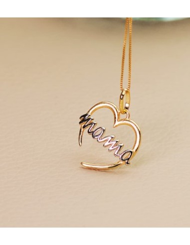 18K COLGANTE ORO BICOLOR CORAZON CON MAMA DE ORO B