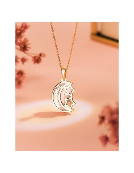 18K COLGANTE DE ORO AMARILLO NACAR FORMA DE LUNA