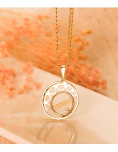 18K COLGANTE ORO AMARILLO CORAZONES Y CIRCULO 2