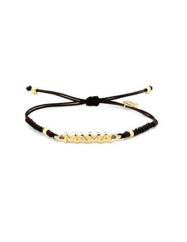 PULSERA MACRAME MAMA PLATA CH CIRCONITAS