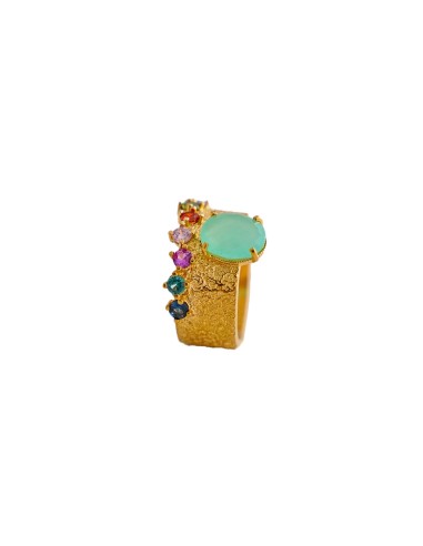 Anillo para mujer textura zn plata ch