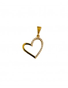 Gargantilla para mujer corazón circonitas oro
