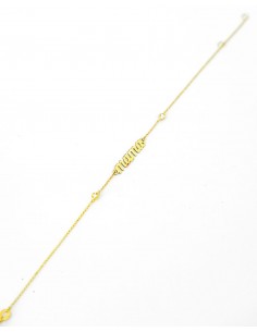 Pulsera “mamá” en Oro de 18K con Circonitas