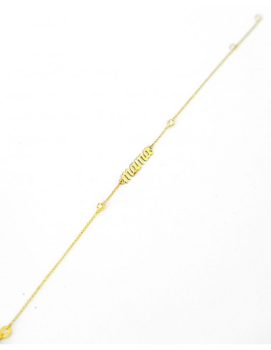 Pulsera “mamá” en Oro de 18K con Circonitas