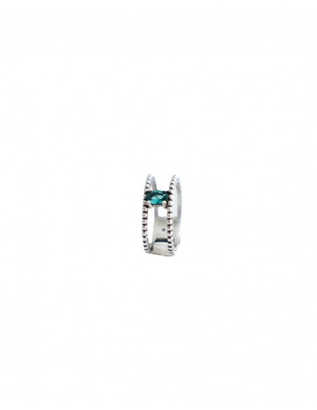 Anillo para mujer doble grano oval plata