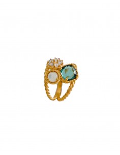 Anillo para mujer combi 3 bocas plata ch