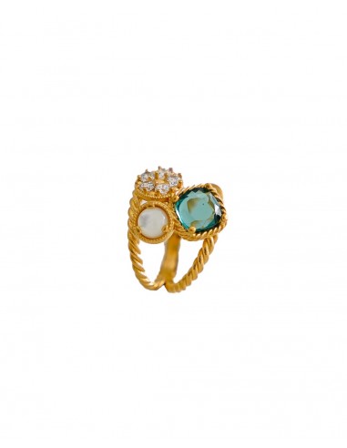 Anillo para mujer combi 3 bocas plata ch