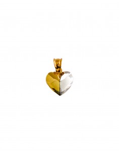 Colgante corazón oro liso bicolor