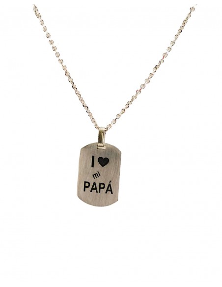 Gargantilla “I love mi PAPÁ” en Plata