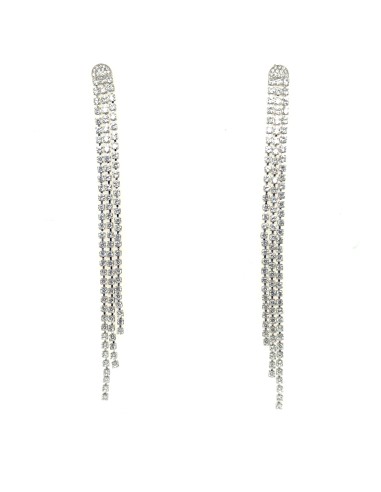 PENDIENTES LARGOS TRES TIRAS PLATA DE 1ª LEY