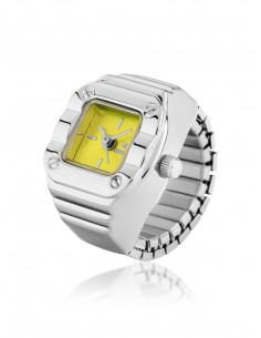 Anillo – Reloj analógico amarillo