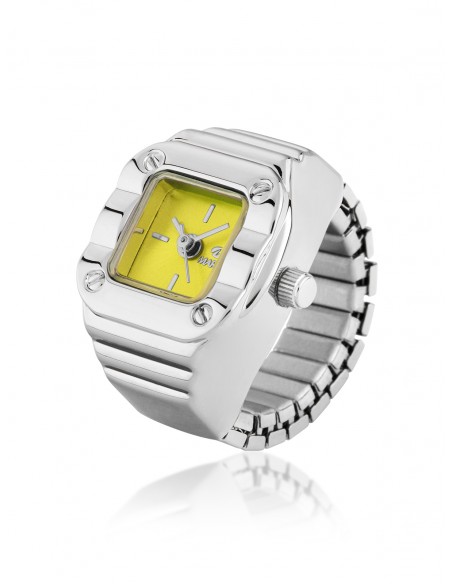 Anillo – Reloj analógico amarillo