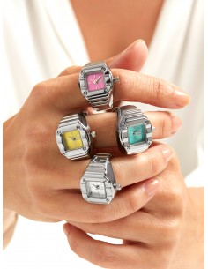 Anillo – Reloj analógico amarillo 2