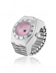 Anillo – Reloj analógico Rosa redondo