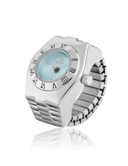 Anillo – Reloj analógico Azul redondo