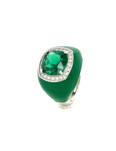 ANILLO ESMALTE VERDE ZN RECT PLATA DE 1ª LEY 2
