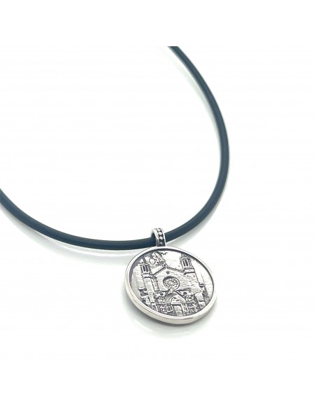 Caucho 45cm + Colgante Sant Fèlix plata de 1ª ley